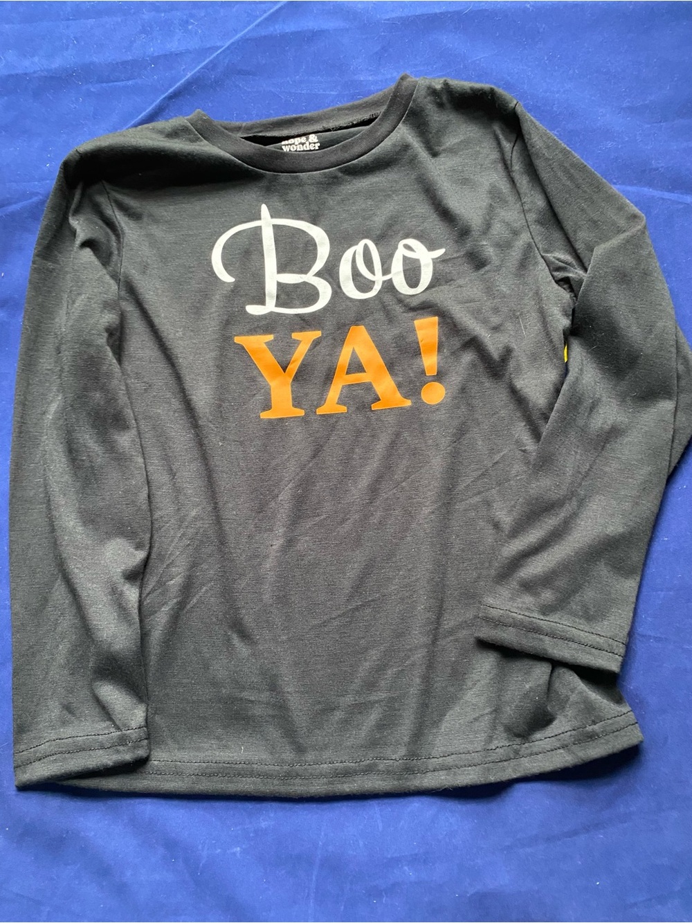 Halloween Hope & Wonder Kids Size Small 8 Black Sleep-top or T-shirt “Boo Ya!”
